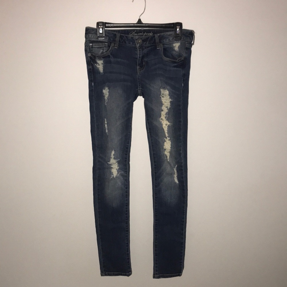 Sneak Peek low rise ripped jeans